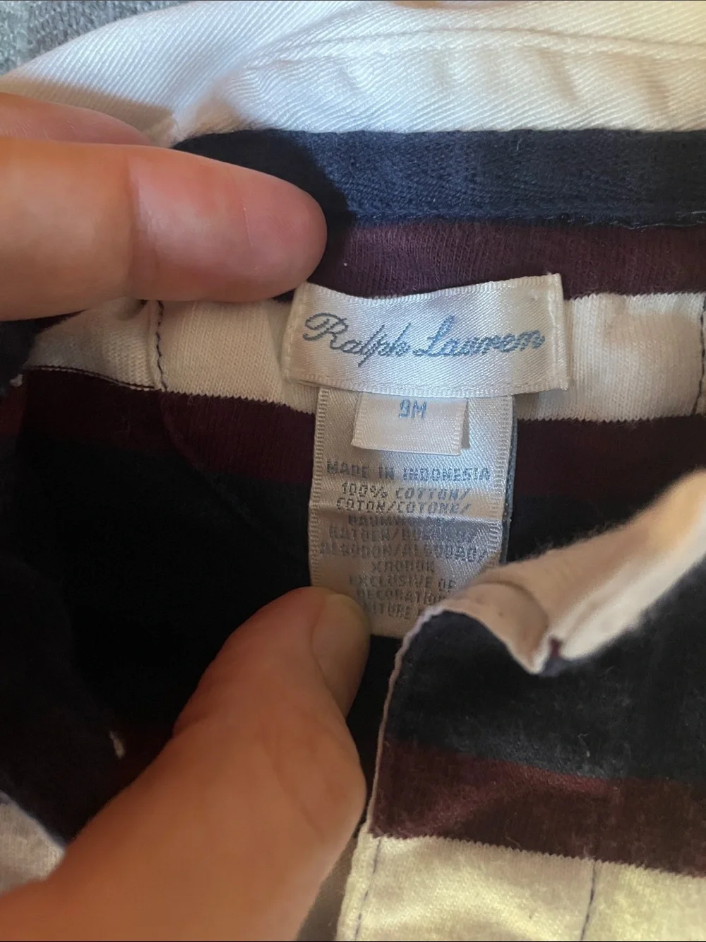 Ralph Lauren Navy & White Striped Polo One-Piece
